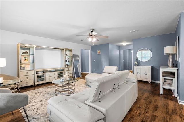 1951 Stonepine Dr, Semmes, AL 36575 - living room with ceiling fan and wood finished floors
