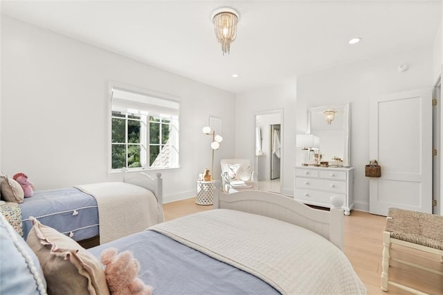 bedroom featuring light hardwood / wood-style flooring