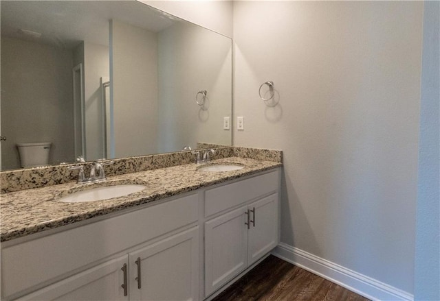 6771 Spaniel Dr Unit 3A, Spanish Fort, AL 36527 - bathroom with double vanity and wood finished floors