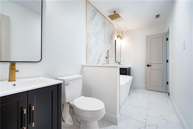 5108 Highcrest Dr, Mobile, AL 36693 - full bathroom with marble look tile flooring, vanity, and a soaking tub