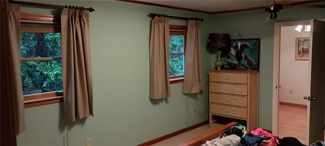 bedroom featuring crown molding