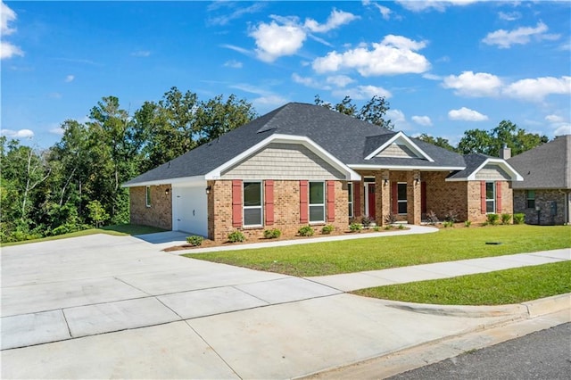 craftsman-style house with a front lawn