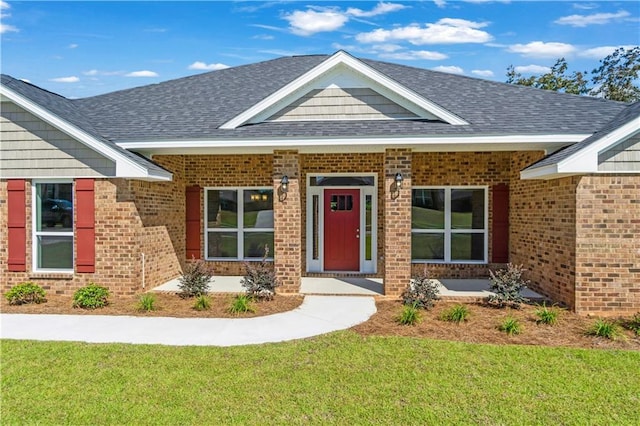 exterior space featuring a front lawn