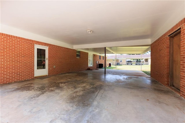 garage with a carport