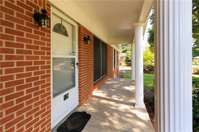 view of patio with a porch