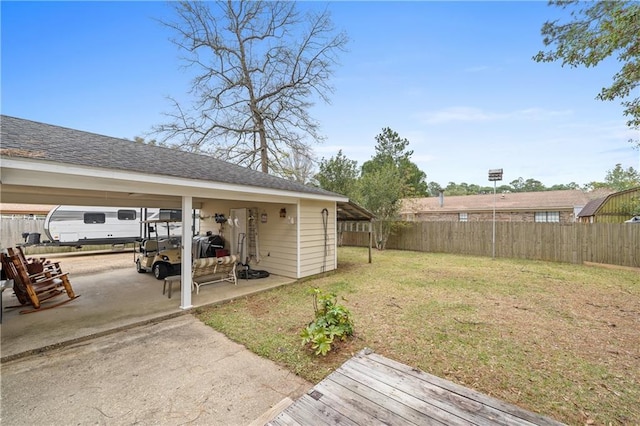 view of yard with a patio