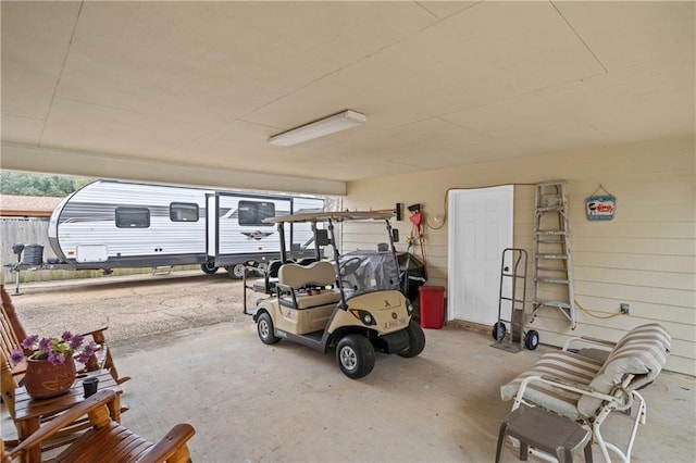 view of garage