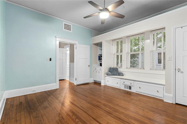 13 Demouy Ave, Mobile, AL 36606 - mudroom with ornamental molding, ceiling fan, wood finished floors, and baseboards