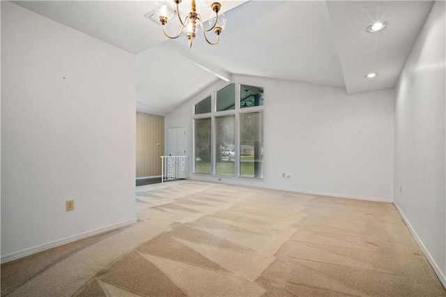 504 Vaughan Dr N, Satsuma, AL 36572 - carpeted empty room with baseboards, a chandelier, and recessed lighting