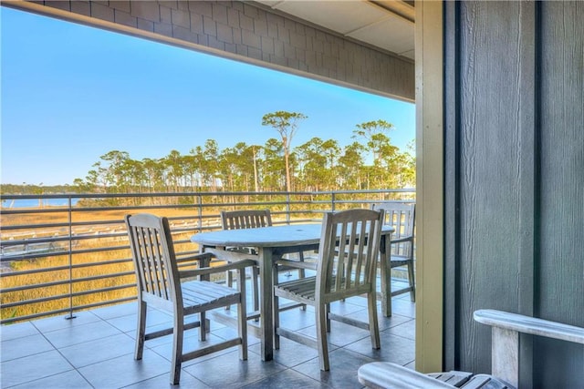 balcony with a water view