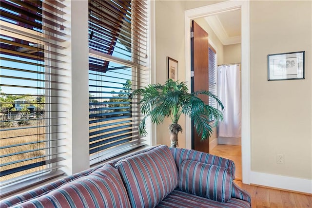 interior space featuring hardwood / wood-style flooring and a healthy amount of sunlight