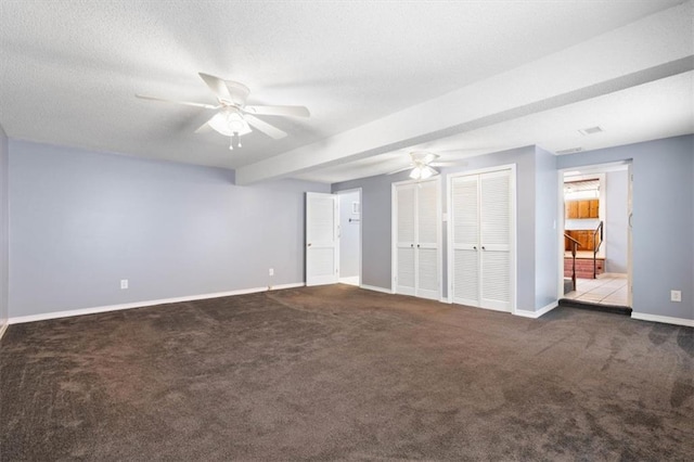 4221 Bay Front Rd, Mobile, AL 36605 - unfurnished bedroom with carpet, baseboards, ceiling fan, and a textured ceiling