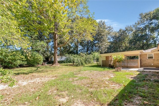 view of yard with a patio area