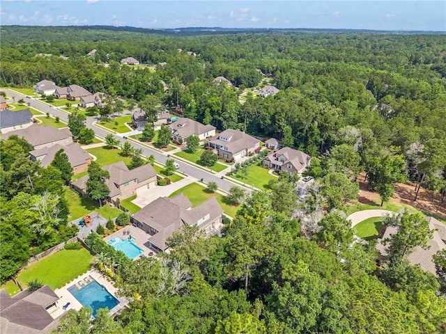 8662 Daintree Ct, Daphne, AL 36526 - aerial perspective of suburban area with a forest and a pool