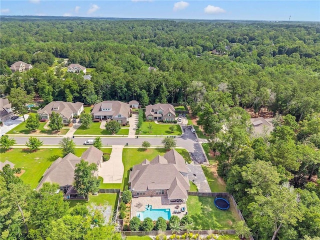8662 Daintree Ct, Daphne, AL 36526 - aerial perspective of suburban area with a heavily wooded area and a pool area