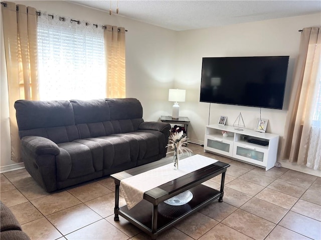 view of tiled living room