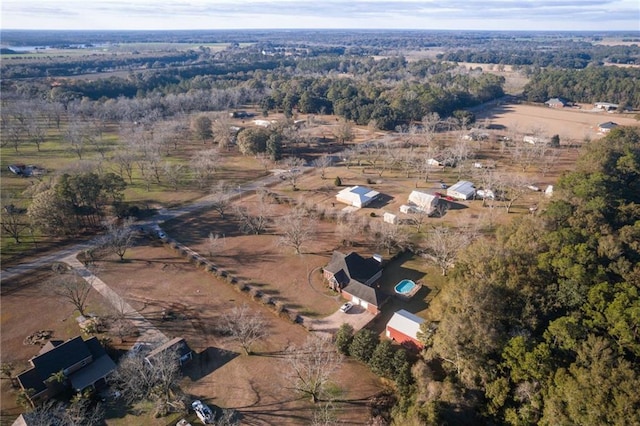 drone / aerial view with a rural view