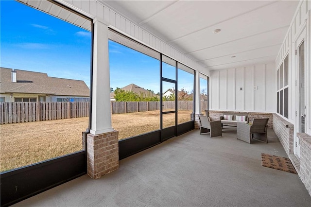 view of unfurnished sunroom