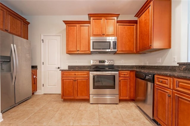 kitchen featuring brown cabinetry and stainless steel appliances