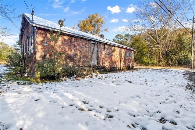 view of snowy exterior