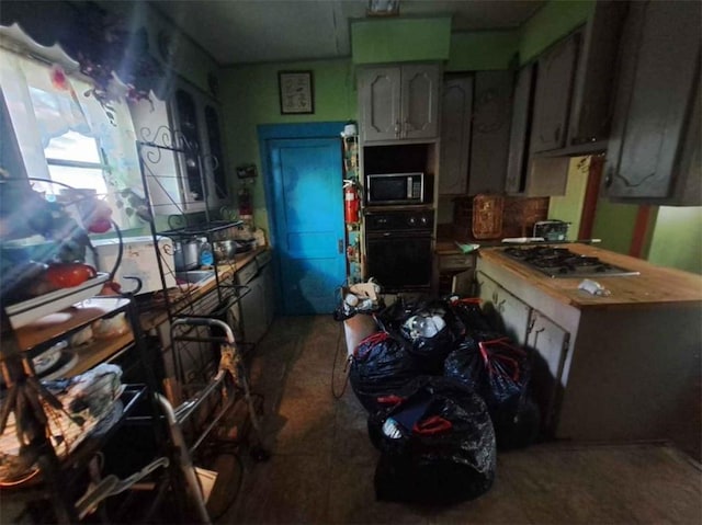 kitchen with black appliances