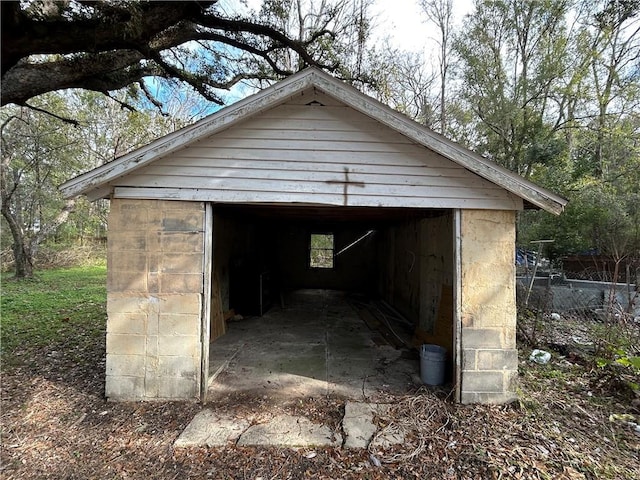 view of garage