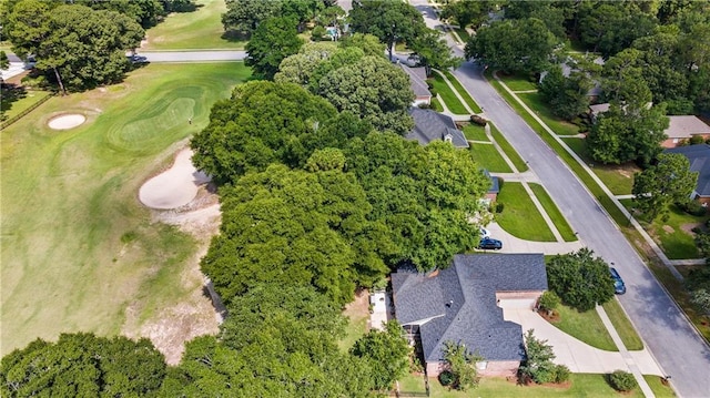 9791 Aspen Cir, Daphne, AL 36527 - aerial view of property and surrounding area with a golf course and a tree filled landscape