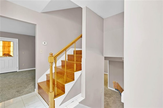 703 Townsend Cir, Chickasaw, AL 36611 - staircase with carpet flooring and baseboards