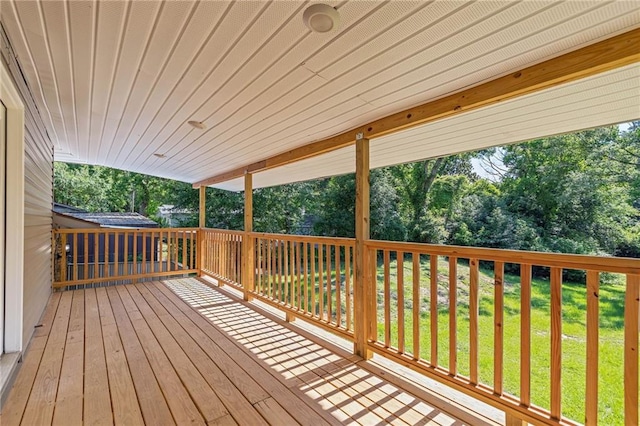 703 Townsend Cir, Chickasaw, AL 36611 - wooden terrace featuring a yard and view of wooded area