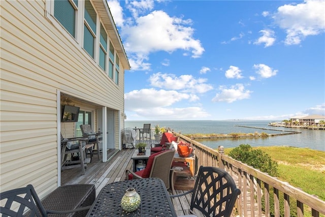 exterior space featuring a wooden deck