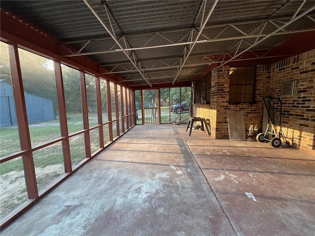 view of unfurnished sunroom