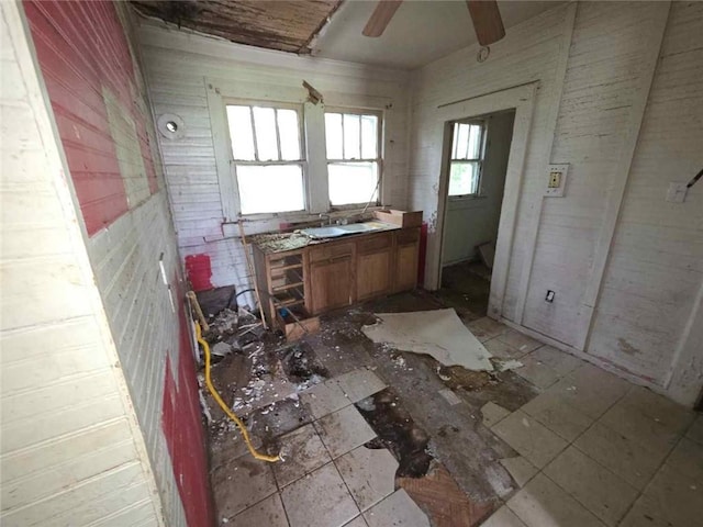 565 Cedar Ave, Mobile, AL 36603 - kitchen featuring brown cabinets and a ceiling fan