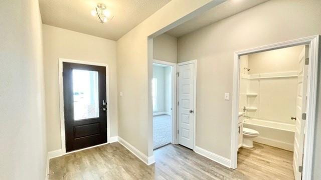 foyer with hardwood / wood-style floors