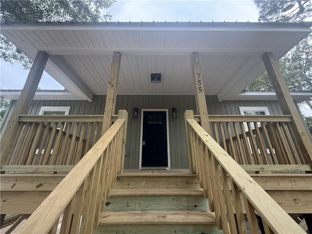 755 Cadillac Ave, Dauphin Island, AL 36528 - property entrance with board and batten siding