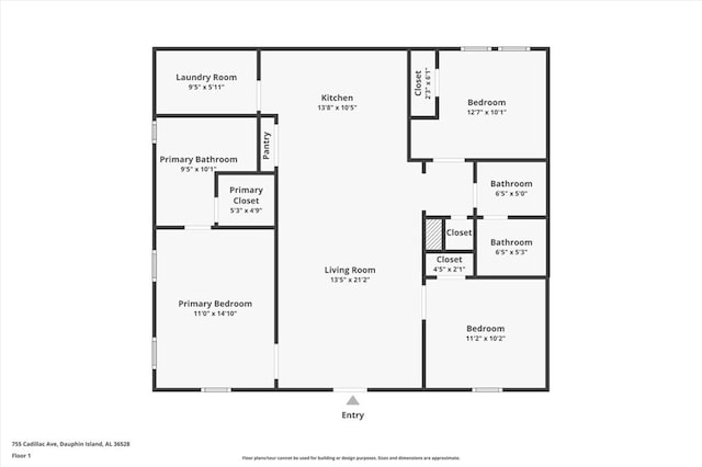 755 Cadillac Ave, Dauphin Island, AL 36528 - view of floor plan / room layout