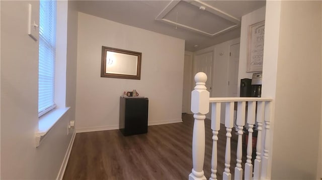 corridor featuring dark hardwood / wood-style floors