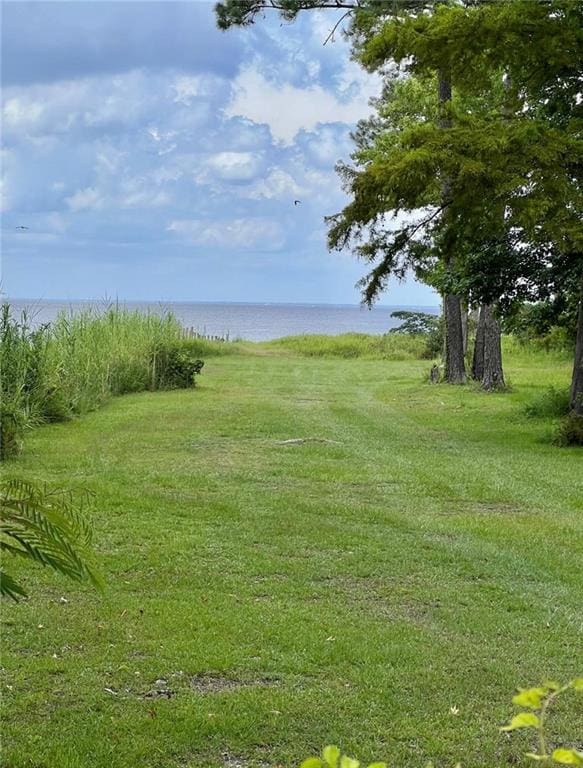 exterior space featuring a water view