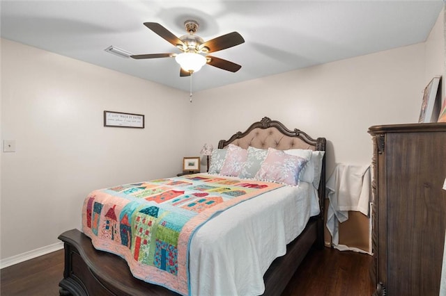 12850 Saeger Rd, Grand Bay, AL 36541 - bedroom with wood finished floors and a ceiling fan