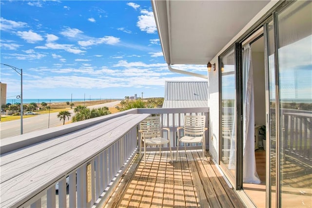 balcony with a water view