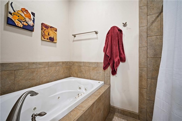 2217 Shandwick Dr, Mobile, AL 36695 - bathroom with a tub with jets and tiled shower