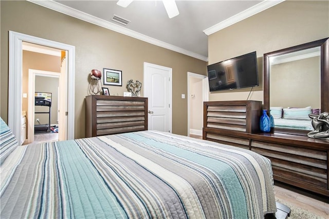 2217 Shandwick Dr, Mobile, AL 36695 - bedroom with ornamental molding and ceiling fan
