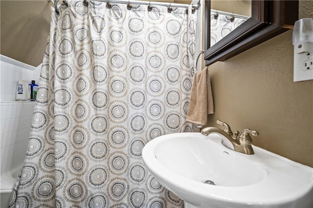 2217 Shandwick Dr, Mobile, AL 36695 - bathroom with a sink and a textured wall