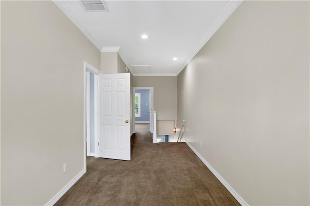 101 Fairhope Ct N Unit 16, Fairhope, AL 36532 - spare room with attic access, carpet, crown molding, baseboards, and recessed lighting