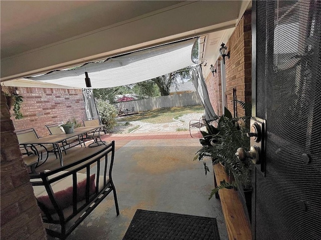 view of patio with a fenced backyard