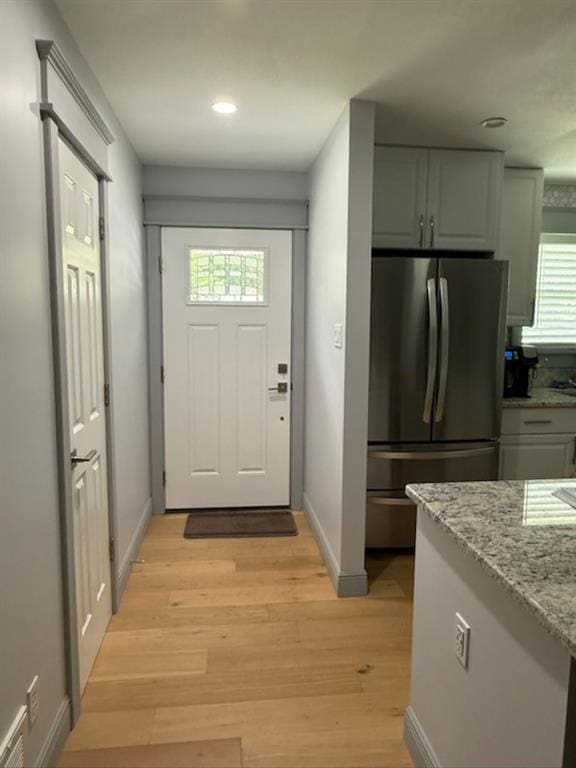 1071 Coke Ct, Mobile, AL 36695 - entryway with light wood-style floors and recessed lighting