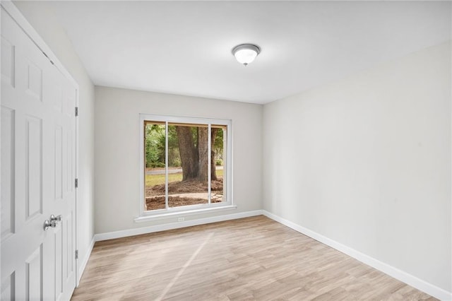 empty room featuring light wood-type flooring