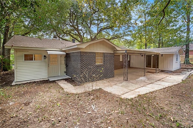 rear view of property with a patio