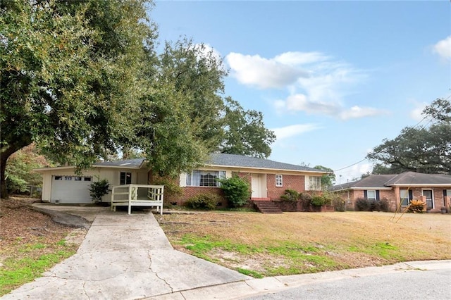 single story home with a garage