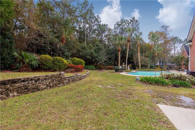 view of yard featuring an outdoor pool