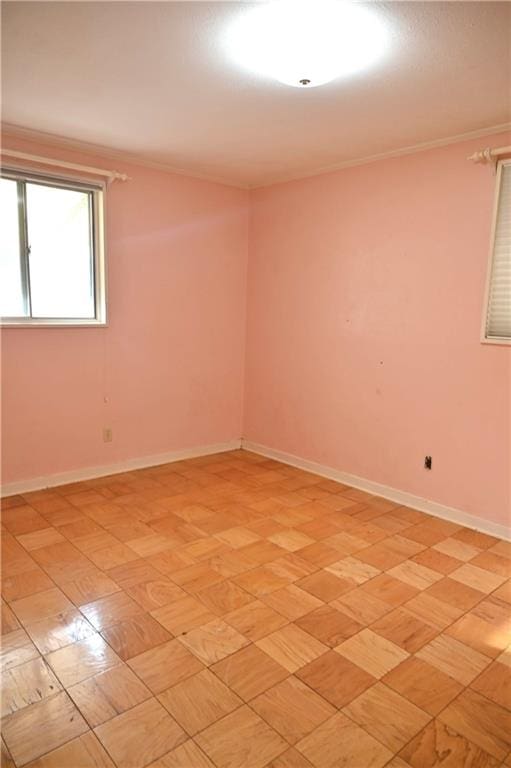 empty room with ornamental molding